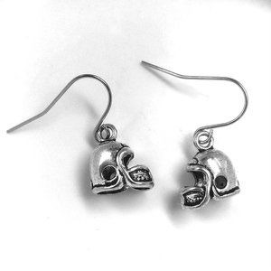 Miniature Football Helmet Sports Athletic Charm Earrings